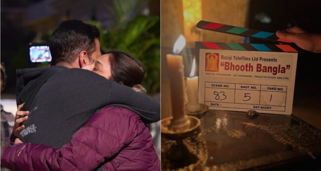 After 25 Years Akshay Kumar and Tabu's Heartwarming Reunion on Bhooth Bangla Set