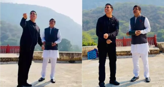 Akshay Kumar and Paresh Rawal Celebrate Makar Sankranti on 'Bhooth Bangla' Set