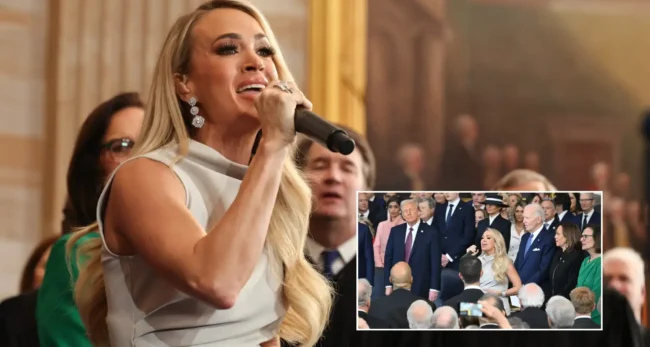 Carrie Underwood singing a cappella at the 2025 presidential inauguration.