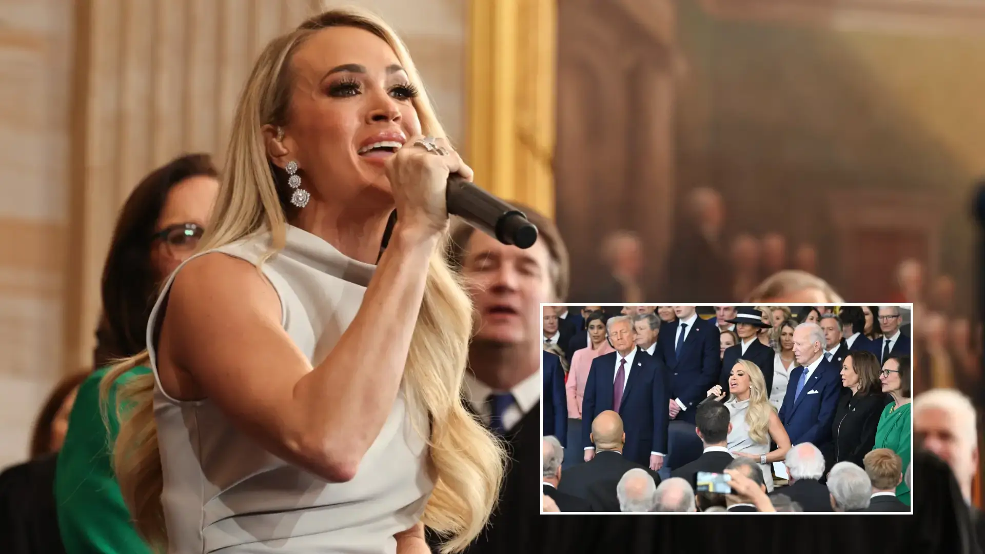 Carrie Underwood singing a cappella at the 2025 presidential inauguration.