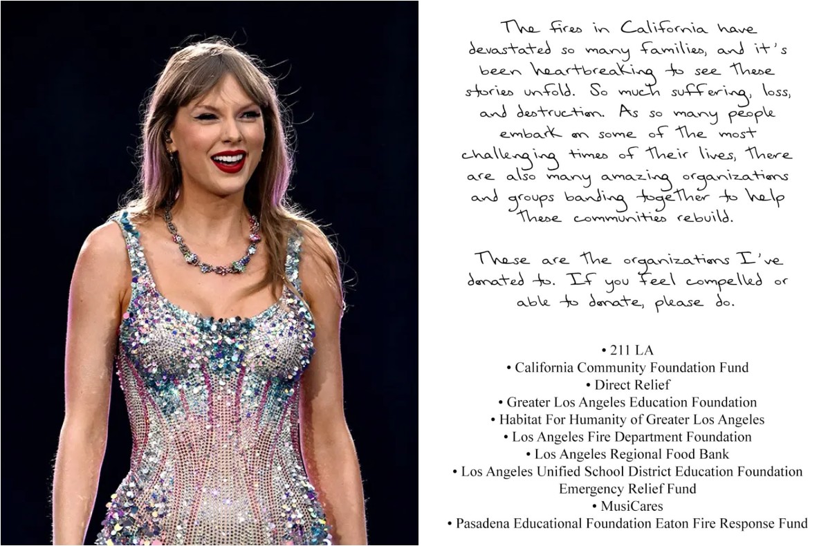 Taylor Swift Urges Support for Los Angeles Fire Relief Efforts