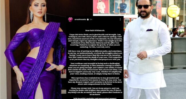 Urvashi Rautela Issues Apology to Saif Ali Khan After Controversial Comments